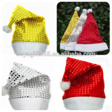 Bling Sequined Christmas Hat Caps Santa Claus Father Xmas Cotton Cap Christmas Decoration