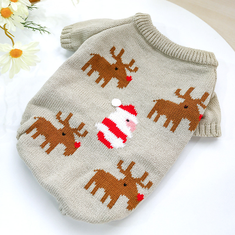 French Bulldog Autumn and Winter New Christmas Sweater Elk Sweater Corgi Dog Clothing Fat Dog Clothes