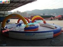 Durable Inflatable Sports Games Race Track , Inflatable Go Kart Track