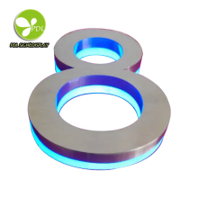 Illuminated House Numbers Channel Letter Sign - Large Modern 5''