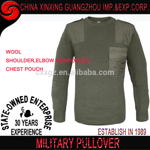 Military crewneck pullover sweater