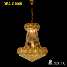 European traditional yellow crystal chandelier living room lamp bedroom led lamp room lamp
