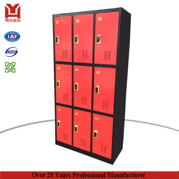 Factory wholesale 9 door different colour metal electronic locker