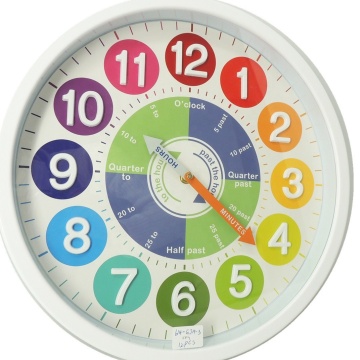 Kids Learning Teaching Wall Clock - 3D Plastic Clock for Students