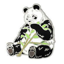 Panda Bear Eating Bamboo Animal Enamel Lapel Pin