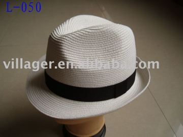 white paper braid hat, fedora hat
