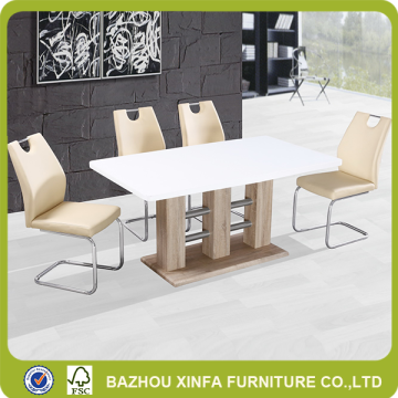 Modern kitchen corner used white wooden extendable dining table set