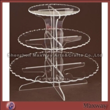 Crystal popular 3 tier round acrylic birthday cupcake holder