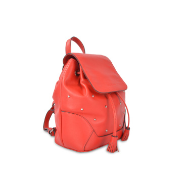 Fashion Genuine Leather Women Small Backpacks With Rivet
