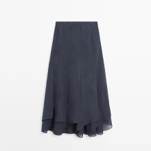 Women's Island Vacation Style Elegant Lotus Leaf Side Skirt Half length Skirt