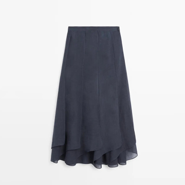 Women's Island Vacation Style Elegant Lotus Leaf Side Skirt Half length Skirt