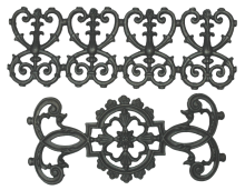 Garden decoration parts wrought iron components