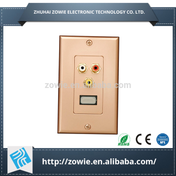 3 RCA Component Video Wall Plate Decorative + HDMI Color painted