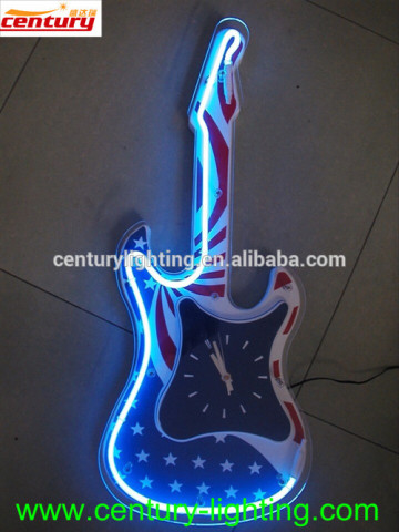 neon guitar clock