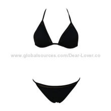 Black Peek-a-boo Sexy Bikini, Made of Nylon and Spandex, Available in Various Sizes