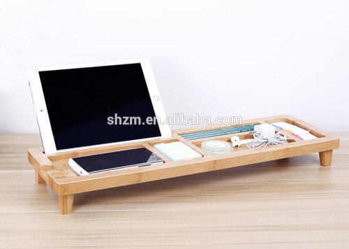 100% Bamboo Desktop Organizer Over the Keyboard for Home or Office