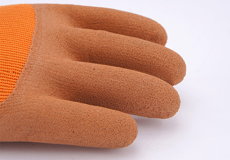 Orange Nylon Foam Terry Gloves Brown Latex Foam Wear-resistant Foam Cheer Gloves Half-hanging Breathable Gloves