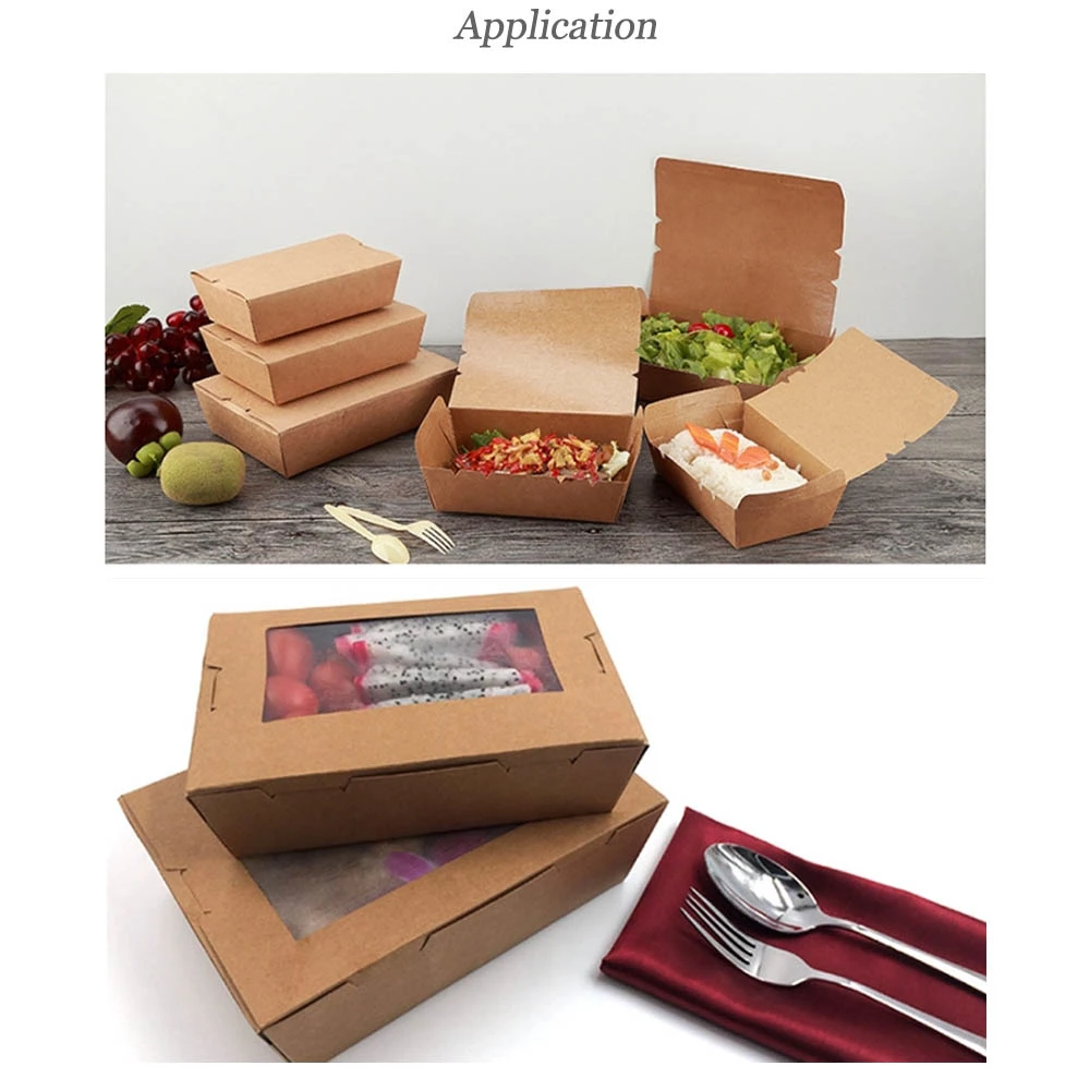 Biodegradable Takeaway Boxes Eco Friendly Takeaway Food Containers Kraft Paper Bowl Kraft Paper Container Take Away Food Container