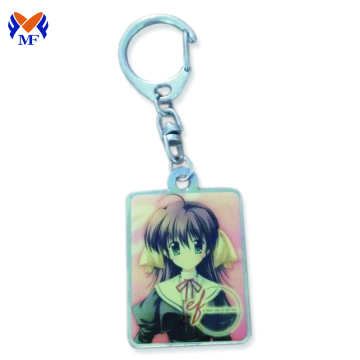 Metal stainless iron custom simple resin keychain