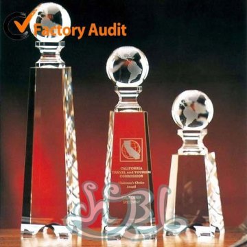 Luxury crystal trophy,crystal globe trophy