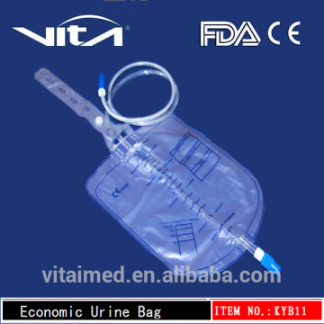 2000ml transparent foil economic urine bag with twist valve