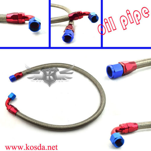 Stainless Steel Braided Hose Fuel Oil Line / 8 AN Oil Cooler Pipe Fitting