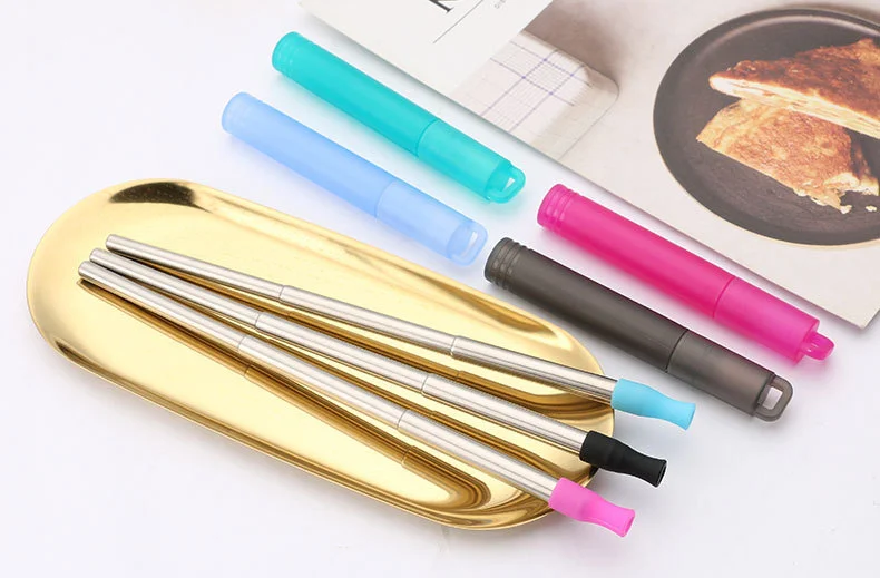 Logo Laser Stainless Steel Straw Reusable Drinking Metal Straw