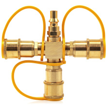 Propane Connection Solution: Earth Star 250 Type 3 Way Splitter with 1/4" Plug for RVs and Grills