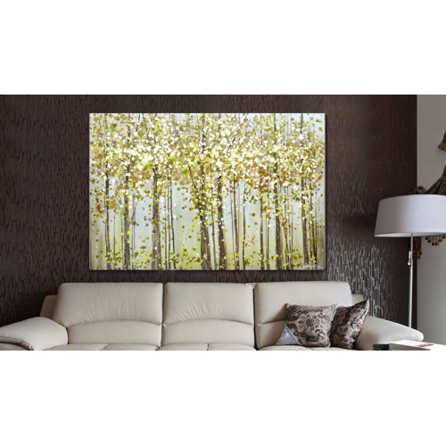 Gilded Birch Forest Oil Painting