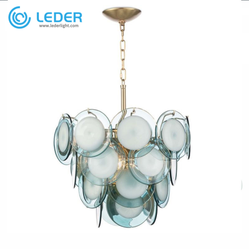 LEDER Bule Glass Chandelier Modern