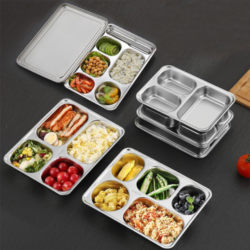 IKITCHEN Stainless Steel Food Grade Multi-Compartment Lunch Trays