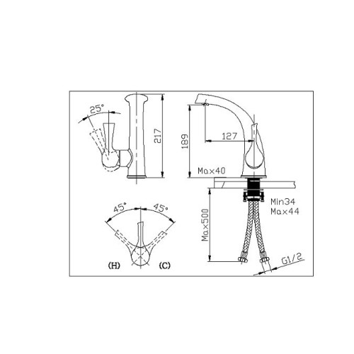 Single Lever Brass Kitchen Faucet