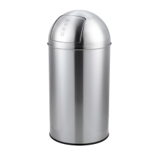 Large Capacity Stainless Steel Push Door Outdoor Recycling Garbage Bin