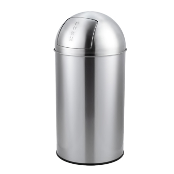 Large Capacity Stainless Steel Push Door Outdoor Recycling Garbage Bin