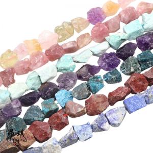 Gemstone de forma irregular Beads de piedra rugosa de 10 ~ 20 mm Beades de piedra rugosa para joyas de bricolaje