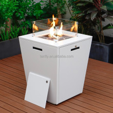 Square Propane Fire Table with Wind Guard