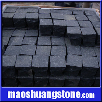 Black Basalt Cobblestone, Natural Split Cobbles