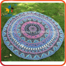 cotton velour reactive printed round towel beach