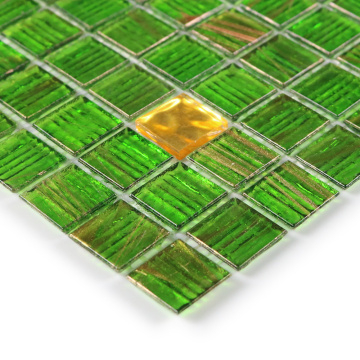 Green Glass Mosaic Wall Art Pool Tiles