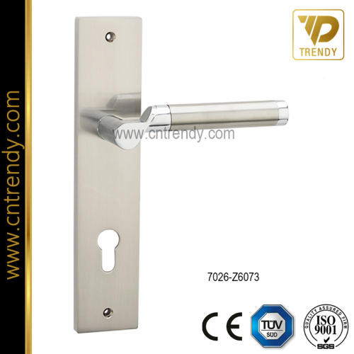 Door Lock Zinc Alloy Handle with Cylinder Plate (7026-z6073)