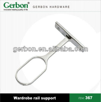 hanging zinc alloy wardrobe rail support