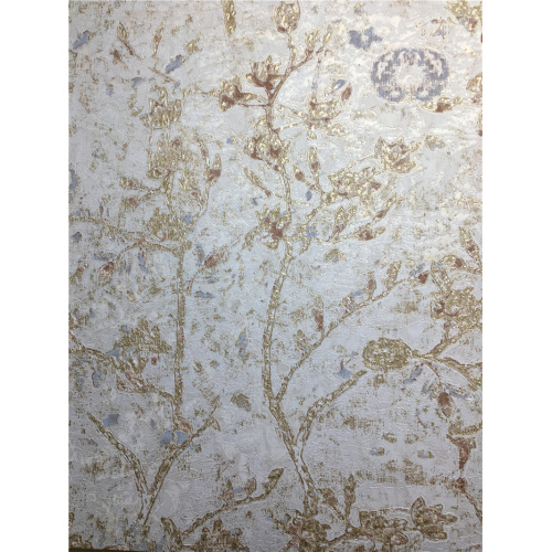 golden flower pvc wallpaper with Non-Woven back