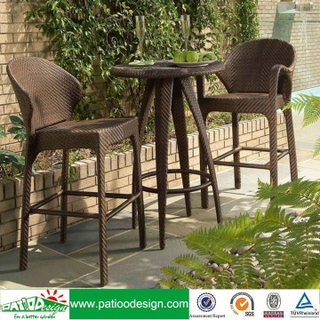 Garden synthetic rattan patio chaise 3pcs Bar set