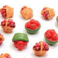 Nuevo producto Mini 100 Uds bandeja de frutas bonita cesta de frutas 3D cabujones bonitos sueltos gruesos Kawaii para decoración DIY