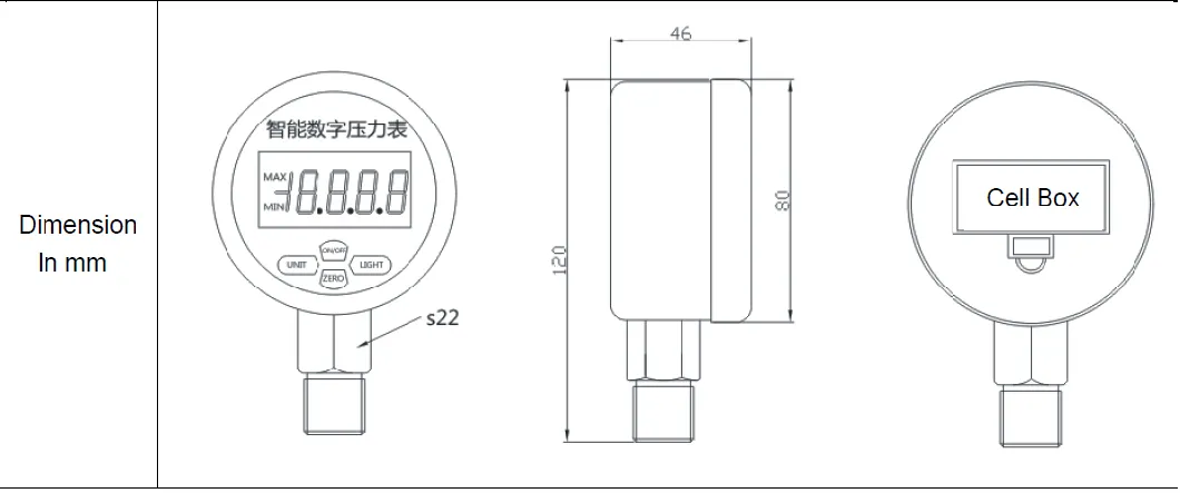 Oil Pressure Manometer with 0.25% Accuracy 4-20mA Output CE RoHS