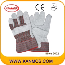 Industrial Safety Cowhide Leather Patched Palm Work Gloves (11004-1)