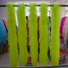 Fluorescent Green Multi-Ply Ostrich Feather Boas: Lengthening Clothing Accessories