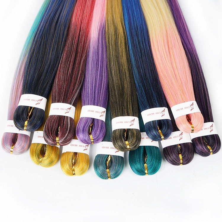 wholesale Pre - stretched Professional Braiding Hair Perm Yaki Jumbo Braids Synthetic Hair Easy Prestreched Hair For Box