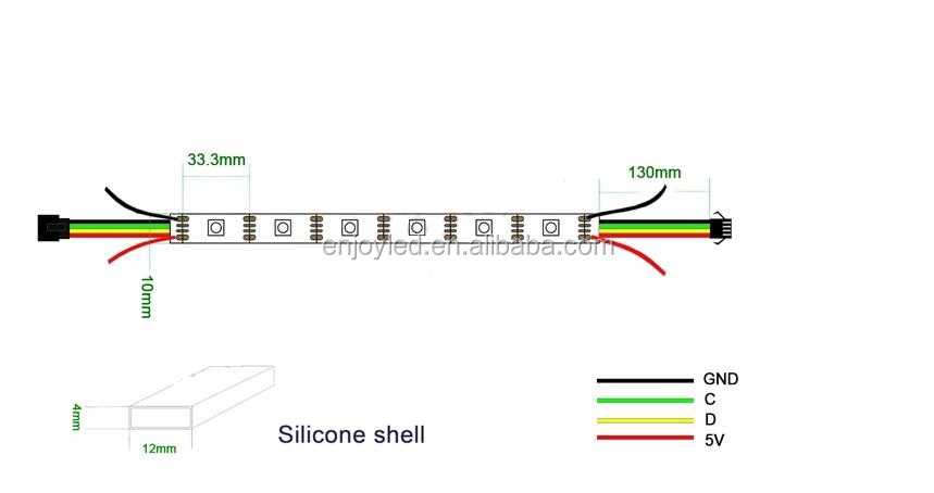 programmable smd 3528 RGB ws2812b SK6812 mini Zigzag 6mm width S form digital LED flexible strips