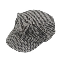 Classic Plain Blank Houndstooth Tweed Baker Boy Cap